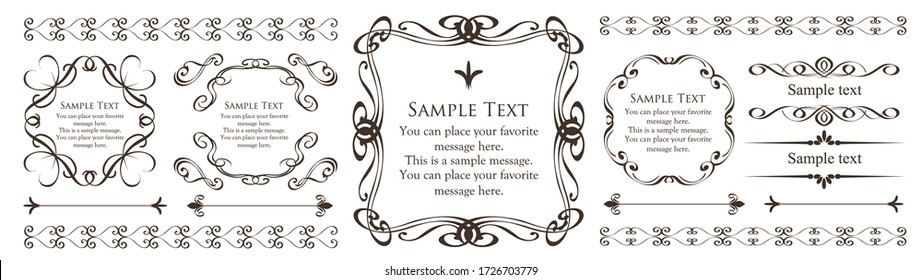 Beautiful vintage frame decoration, antique ornament borders