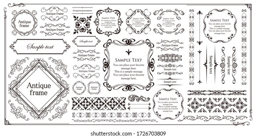 Beautiful vintage frame decoration, antique ornament borders