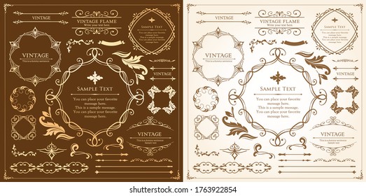 Beautiful vintage frame design. Decorative material for design. It is a material that can produce a sense of height and a sense of luxury.