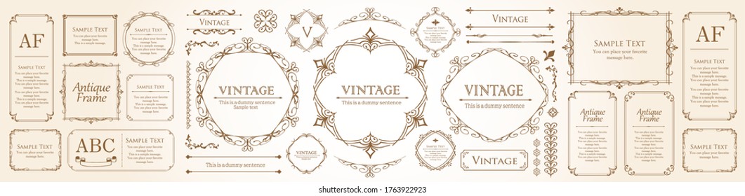 Beautiful vintage frame design. Decorative material for design. It is a material that can produce a sense of height and a sense of luxury.