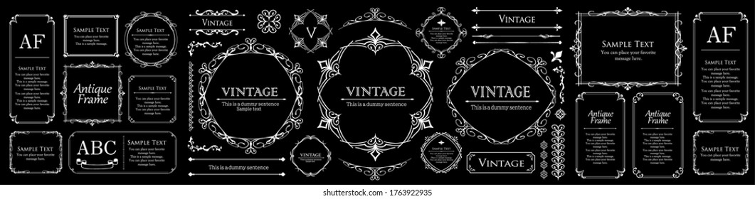 Beautiful vintage frame design. Decorative material for design. It is a material that can produce a sense of height and a sense of luxury.