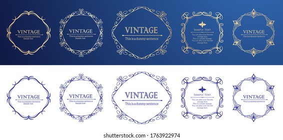 Beautiful vintage frame design. Decorative material for design. It is a material that can produce a sense of height and a sense of luxury.
