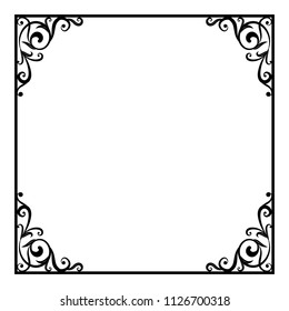 Beautiful vintage frame. Vector illustration isolated on white background.