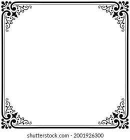 Beautiful, vintage frame. Vector illustration isolated on white background.