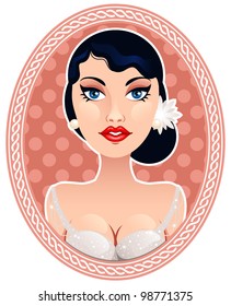 Beautiful vintage girl cameo