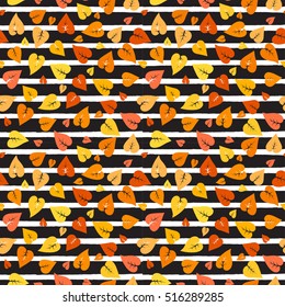 Beautiful vintage hand drawn leaf seamless pattern