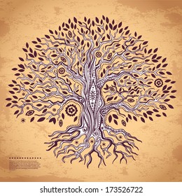 Beautiful vintage hand drawn tree of life 