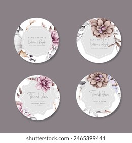 beautiful vintage label collection with floral frame