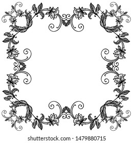 Beautiful vintage leaf flower frame, for design elegant of card. Vector