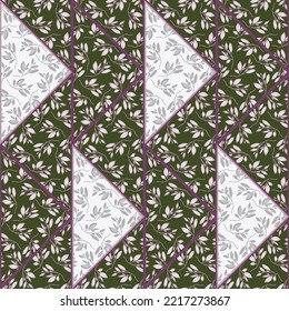 Beautiful vintage leaves mosaic seamless pattern. Hand drawn retro style branch tile. Botanical endless wallpaper. Vector decorative backdrop for fabric design, textile print, wrapping, cover.