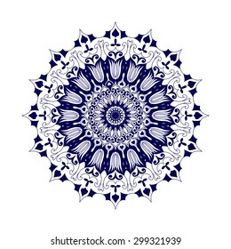 Beautiful vintage Mandala ornament can be used as a greeting card. Mandalas collection. Round Ornament Pattern.decorative elements. Hand drawn background. Islam, Arabic, Indian, ottoman motifs. Vector