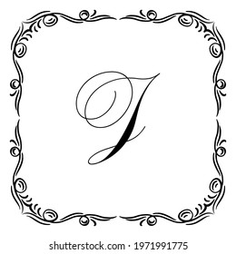 Beautiful Vintage Monogram Frame. Vector Ornate Calligraphic Design Element. Vector illustration