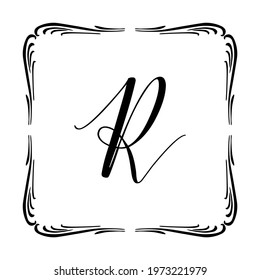 Beautiful Vintage Monogram Frame. Vector Ornate Calligraphic Design Element. Vector illustration