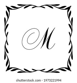 Beautiful Vintage Monogram Frame. Vector Ornate Calligraphic Design Element. Vector illustration