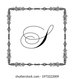 Beautiful Vintage Monogram Frame. Vector Ornate Calligraphic Design Element. Vector illustration