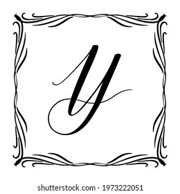 Beautiful Vintage Monogram Frame. Vector Ornate Calligraphic Design Element. Vector illustration