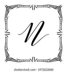 Beautiful Vintage Monogram Frame. Vector Ornate Calligraphic Design Element. Vector illustration
