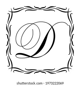 Beautiful Vintage Monogram Frame. Vector Ornate Calligraphic Design Element. Vector illustration