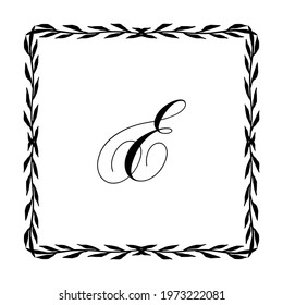 Beautiful Vintage Monogram Frame. Vector Ornate Calligraphic Design Element. Vector illustration