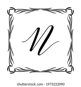 Beautiful Vintage Monogram Frame. Vector Ornate Calligraphic Design Element. Vector illustration
