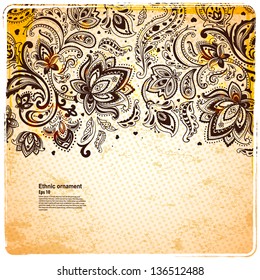 Beautiful vintage ornament can be used as a greeting card