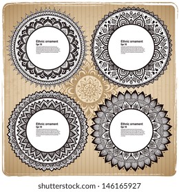 Beautiful vintage ornament set can be used as a greeting card 