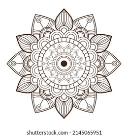 Beautiful vintage ornaments meditation can be used as a greeting card. Indian decoration ethnic Arabic and mystical theme Vector