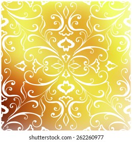 Beautiful vintage pattern on unfocused colorful background. Vector illustration