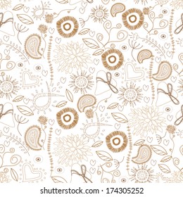 Beautiful vintage pattern. Seamless pattern can be used for wallpaper, pattern fills, web page background,surface textures. Gorgeous seamless floral background 