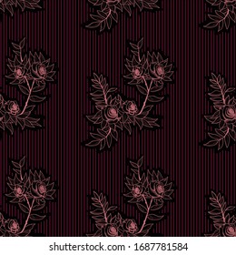 beautiful vintage rose seamless pattern hand drawn design