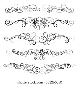 Beautiful vintage scroll elements; vignettes; vector set