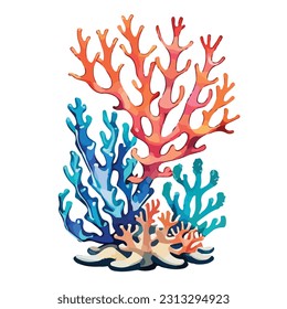 beautiful vintage sea corals frame watercolor art design vector illustrator