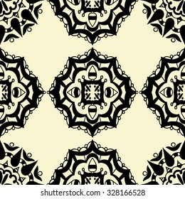 Beautiful vintage seamless black pattern. Vector illustration