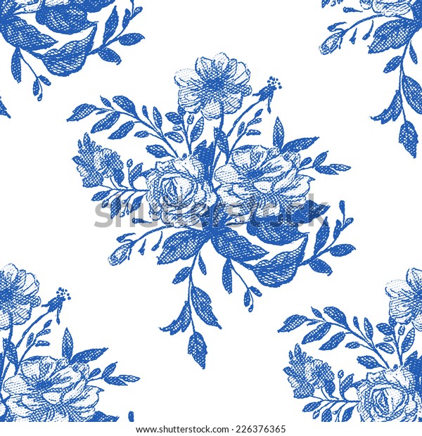 Beautiful Vintage Seamless Floral Pattern Background Stock Vector Royalty Free 226376365