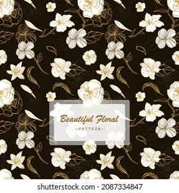 Beautiful vintage seamless flowers pattern