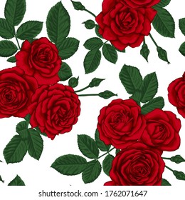 beautiful vintage seamless pattern with bouquets of roses and leaves design greeting card and invitation of the wedding, birthday, Valentine's Day, mother's day and other holiday