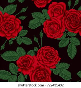 beautiful vintage seamless pattern with bouquets of roses and leaves design greeting card and invitation of the wedding, birthday, Valentine's Day, mother's day and other holiday