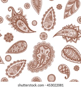 Beautiful vintage seamless pattern in indian style