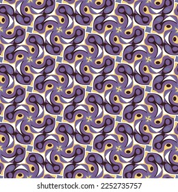 Hermoso patrón inmaculado. Las formas de arte superpuestas, las rayas, los polígonos, los segmentos se agrupan y organizan en un orden determinado. Vector. 