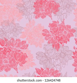 Beautiful vintage seamless pattern for retro wallpapers. Abstract background with flowers.