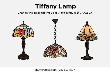 bonito e vintage estilo Tiffany lâmpada pode mudar qualquer cor