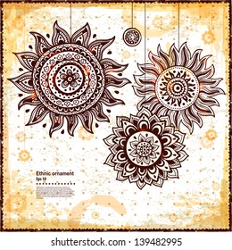 Beautiful vintage sun ornament can be used as a greeting card
