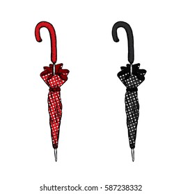 Beautiful vintage umbrella cane. Vector illustration. Fashion & Style. Retro.
