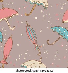 beautiful vintage umbrella seamless pattern