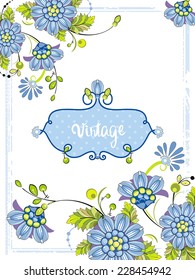 Beautiful Vintage Wedding invitation. Elegance card. Retro decor illustration