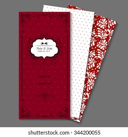 Beautiful vintage wedding invitation. Vector illustration