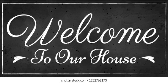 Beautiful Vintage Welcome Sign for stylish home design and decoration vector