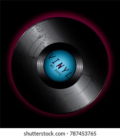 A beautiful vinyl. Music. Vector illustration for a postcard or a poster, print for clothes. Vintage and retro.