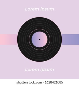 Beautiful vinyl record with a delicate pink gradient and background.