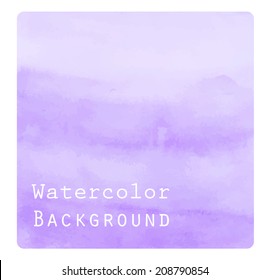 Beautiful violet watercolor background, made in a vector.